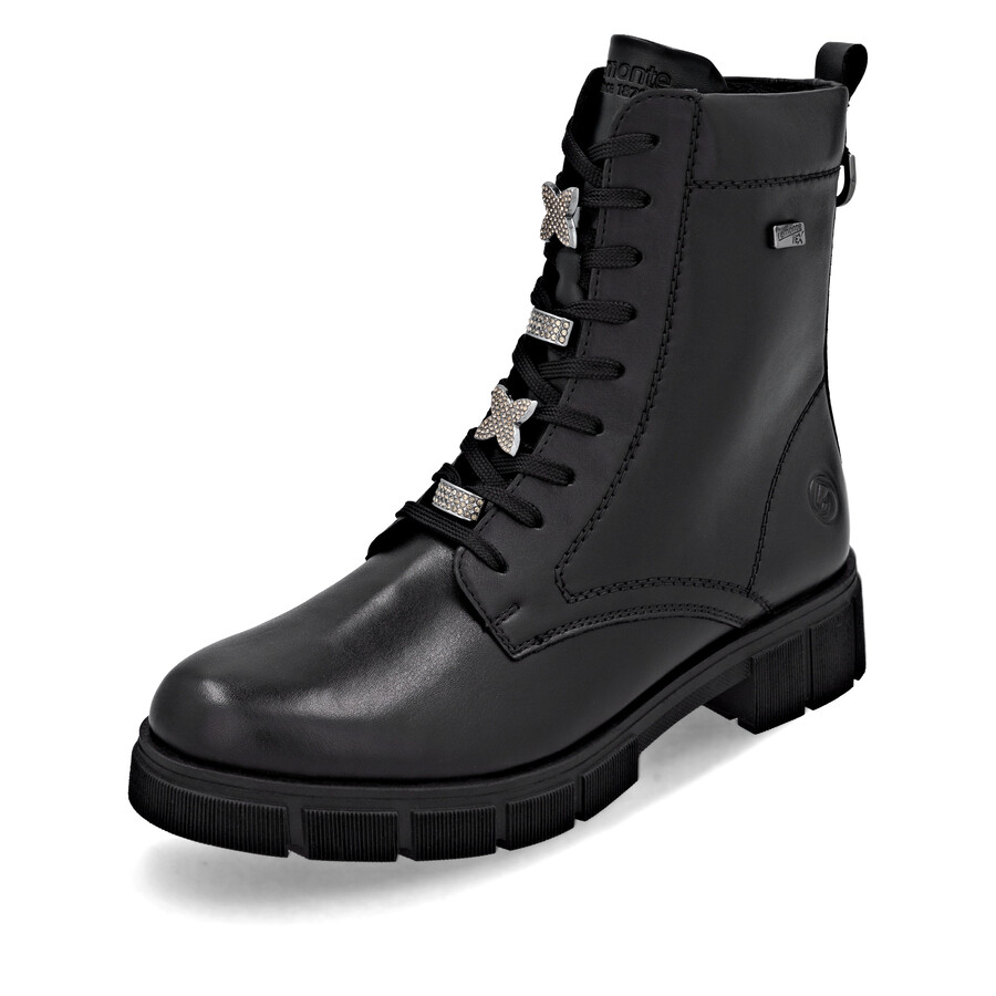 schwarze damen-stiefel mit reißverschluss remonte d2s73-00