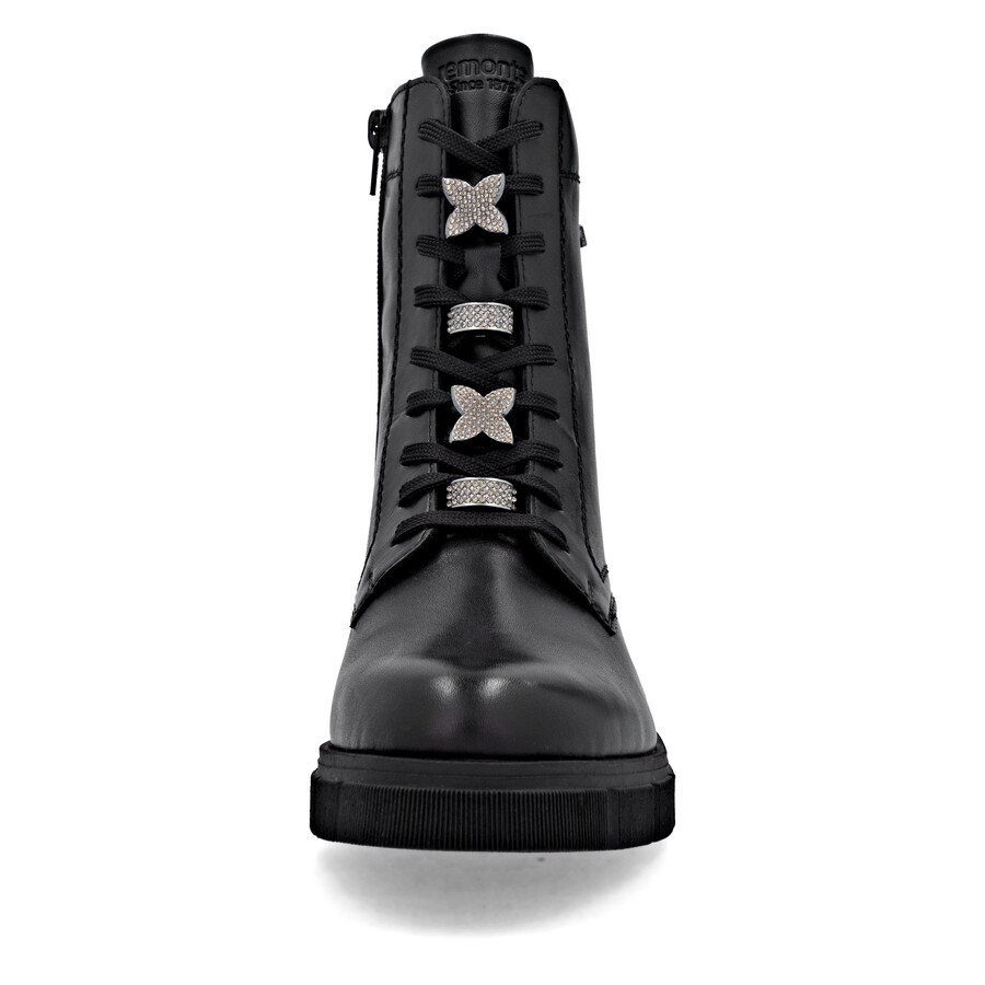 schwarze damen-stiefel mit reißverschluss remonte d2s73-00