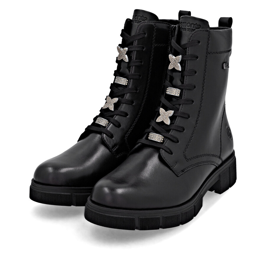 schwarze damen-stiefel mit reißverschluss remonte d2s73-00