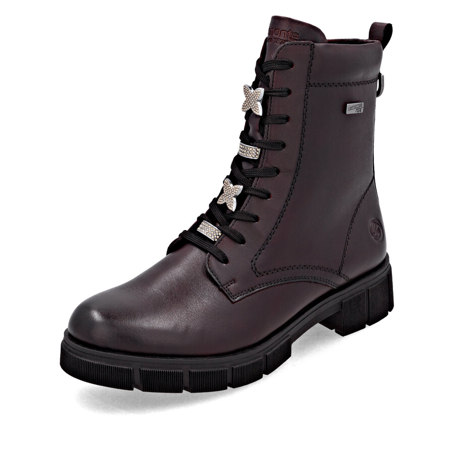 rote damen-stiefel mit reißverschluss remonte d2s73-35
