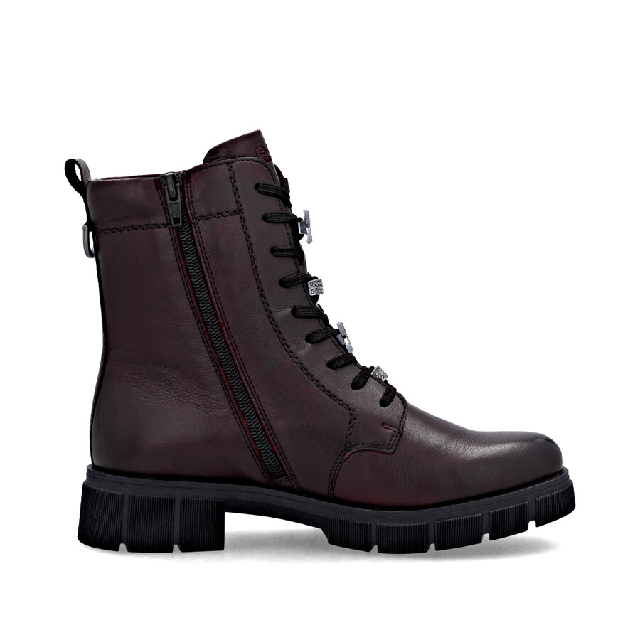 rote damen-stiefel mit reißverschluss remonte d2s73-35