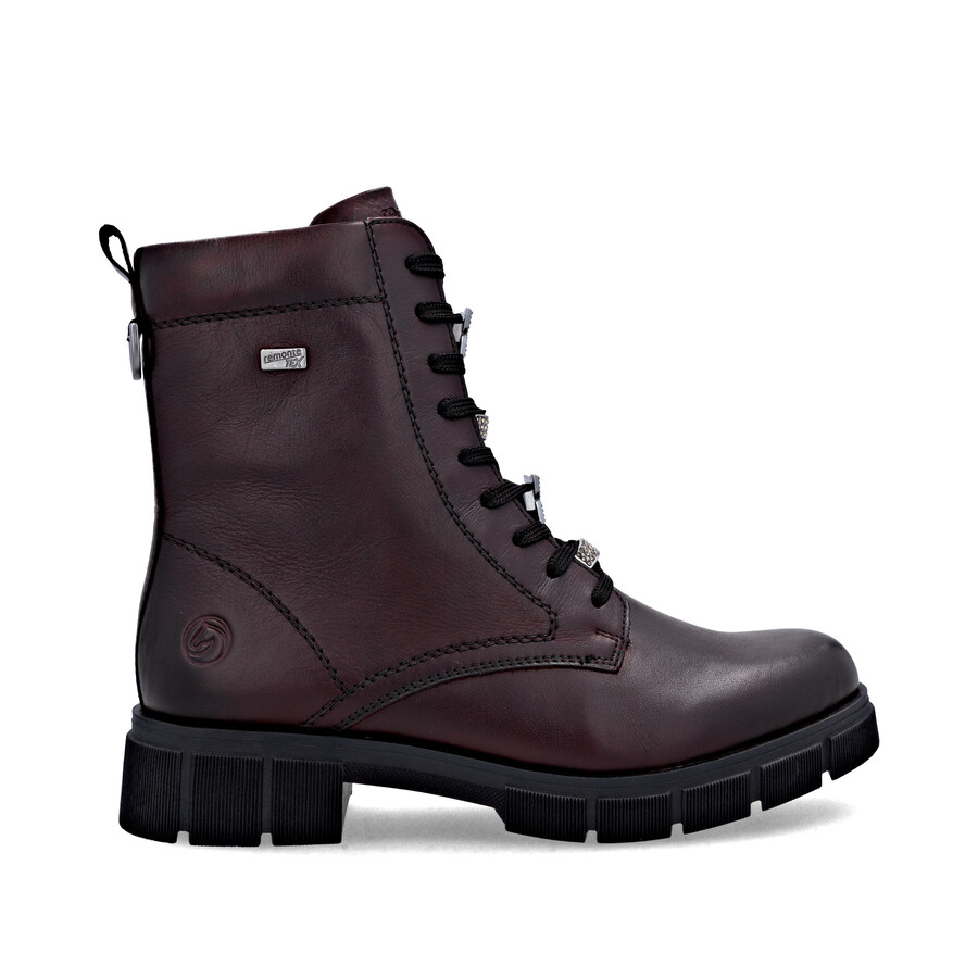 rote damen-stiefel mit reißverschluss remonte d2s73-35