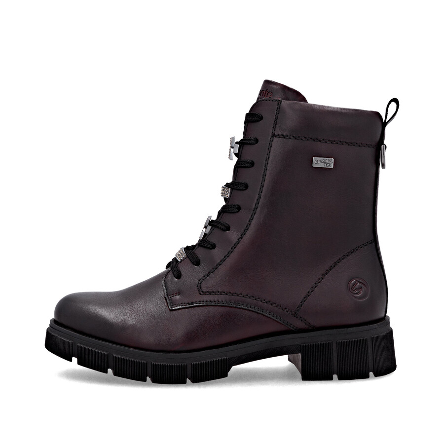 rote damen-stiefel mit reißverschluss remonte d2s73-35
