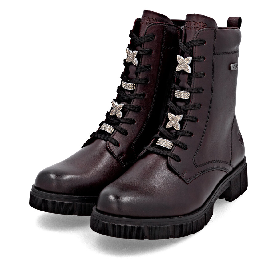 rote damen-stiefel mit reißverschluss remonte d2s73-35
