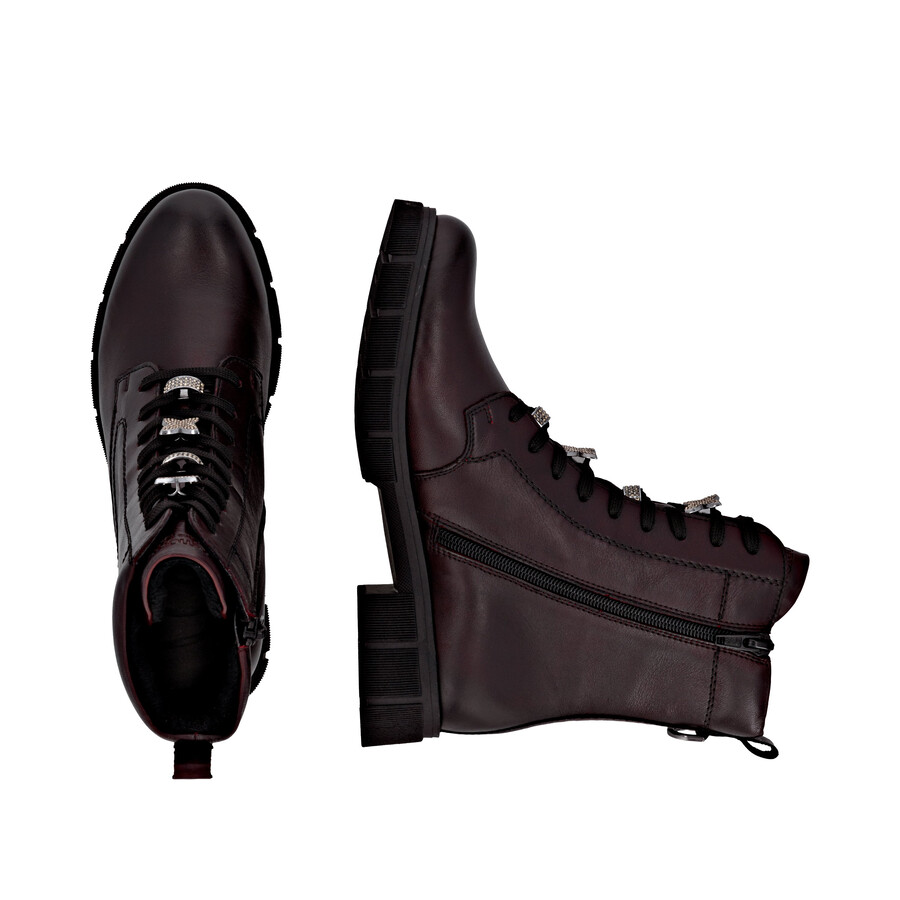 rote damen-stiefel mit reißverschluss remonte d2s73-35