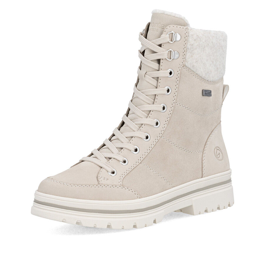 beige damen-stiefeletten mit reißverschluss remonte d2u70-62