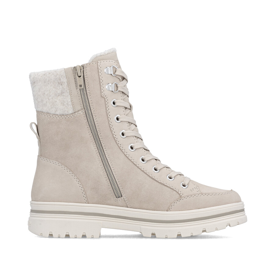 beige damen-stiefeletten mit reißverschluss remonte d2u70-62