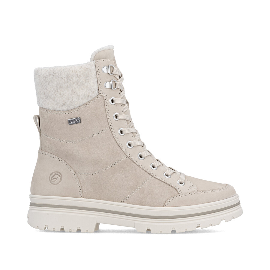 beige damen-stiefeletten mit reißverschluss remonte d2u70-62