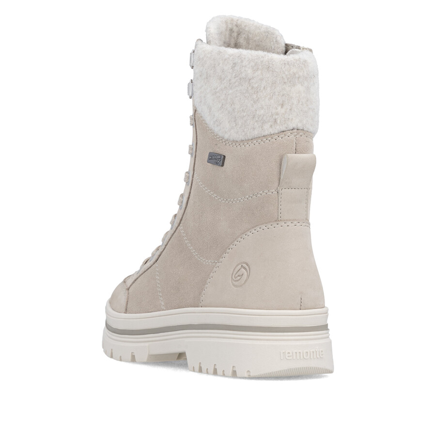 beige damen-stiefeletten mit reißverschluss remonte d2u70-62