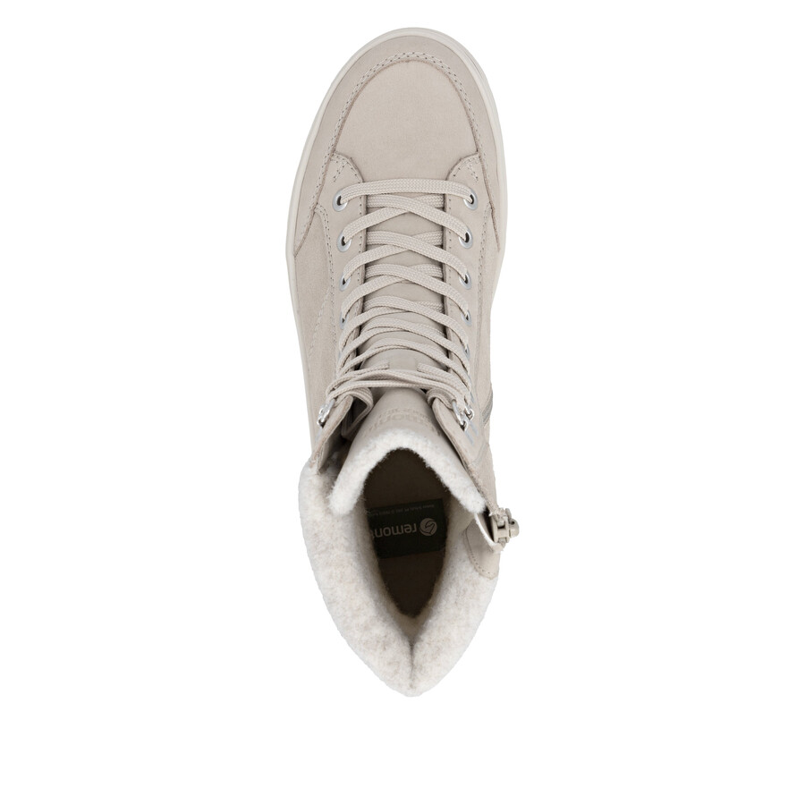 beige damen-stiefeletten mit reißverschluss remonte d2u70-62