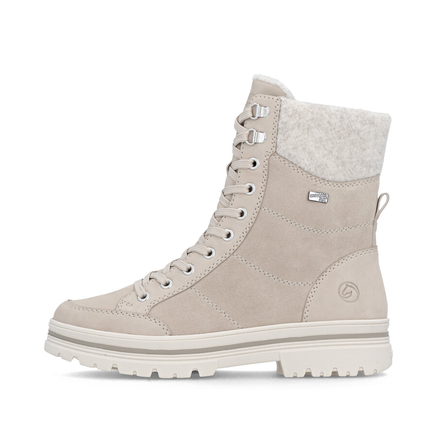 beige damen-stiefeletten mit reißverschluss remonte d2u70-62