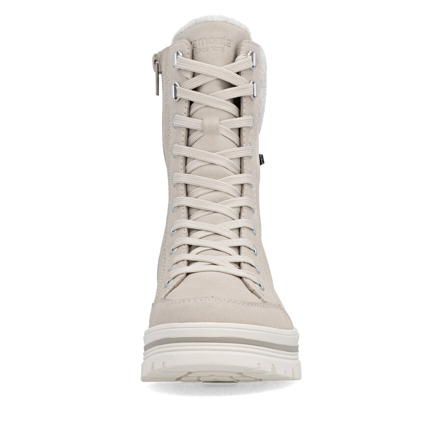 beige damen-stiefeletten mit reißverschluss remonte d2u70-62