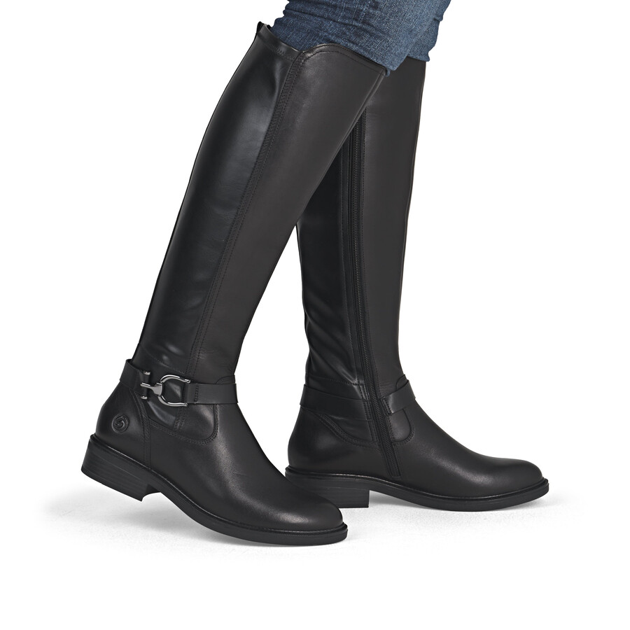 schwarze damen-stiefeletten mit reißverschluss remonte d2w77-00