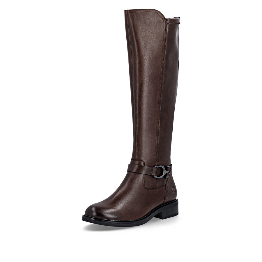 braune damen-stiefeletten mit reißverschluss remonte d2w77-25
