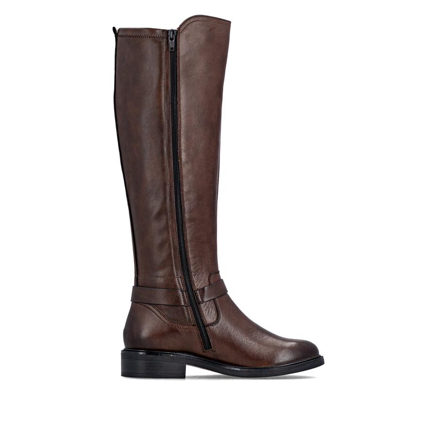 braune damen-stiefeletten mit reißverschluss remonte d2w77-25