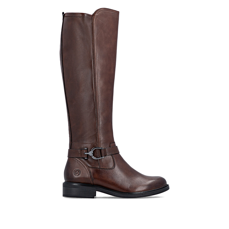 braune damen-stiefeletten mit reißverschluss remonte d2w77-25