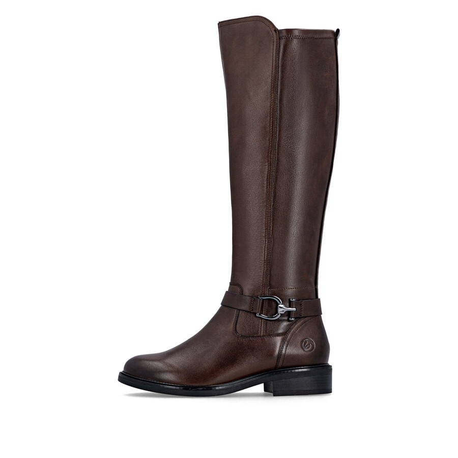 braune damen-stiefeletten mit reißverschluss remonte d2w77-25
