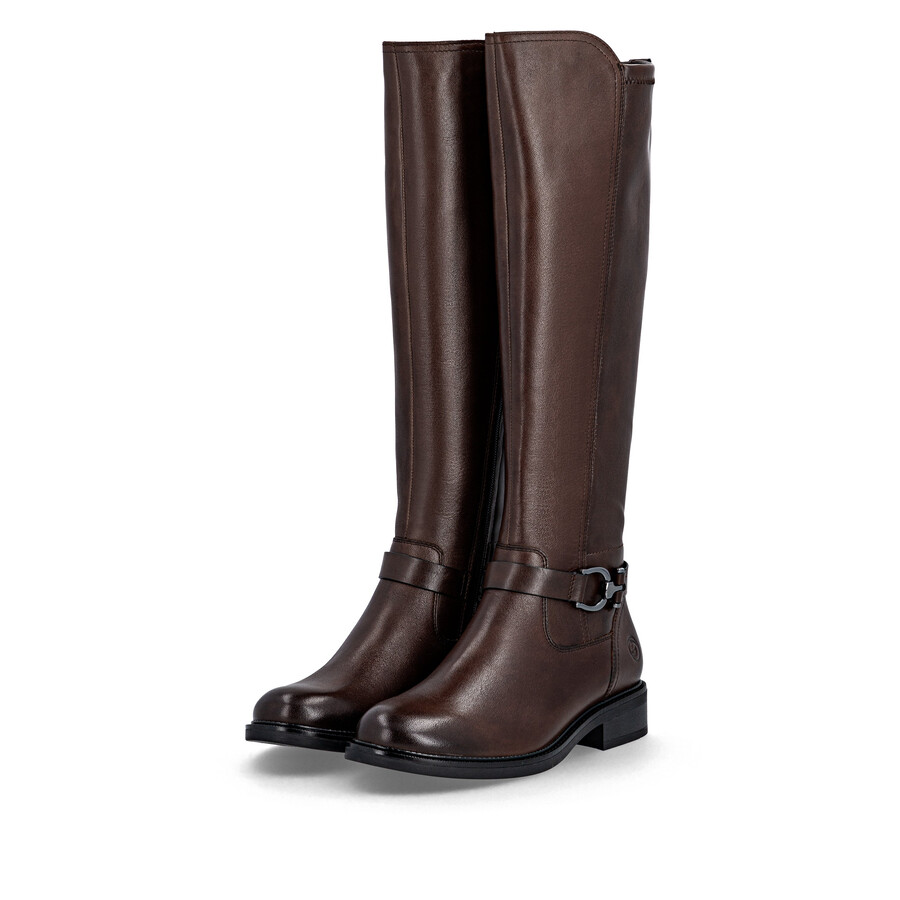 braune damen-stiefeletten mit reißverschluss remonte d2w77-25
