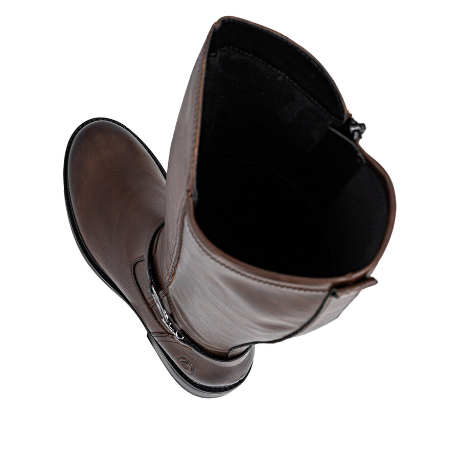 braune damen-stiefeletten mit reißverschluss remonte d2w77-25