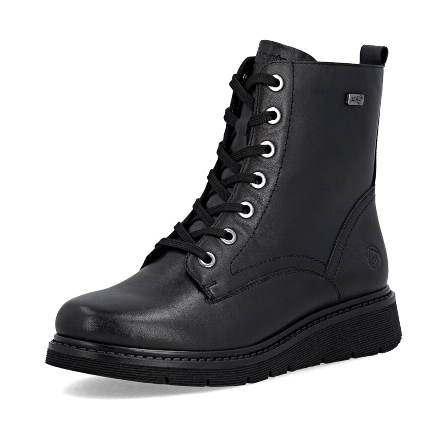 schwarze damen-stiefeletten mit reißverschluss remonte d3979-00