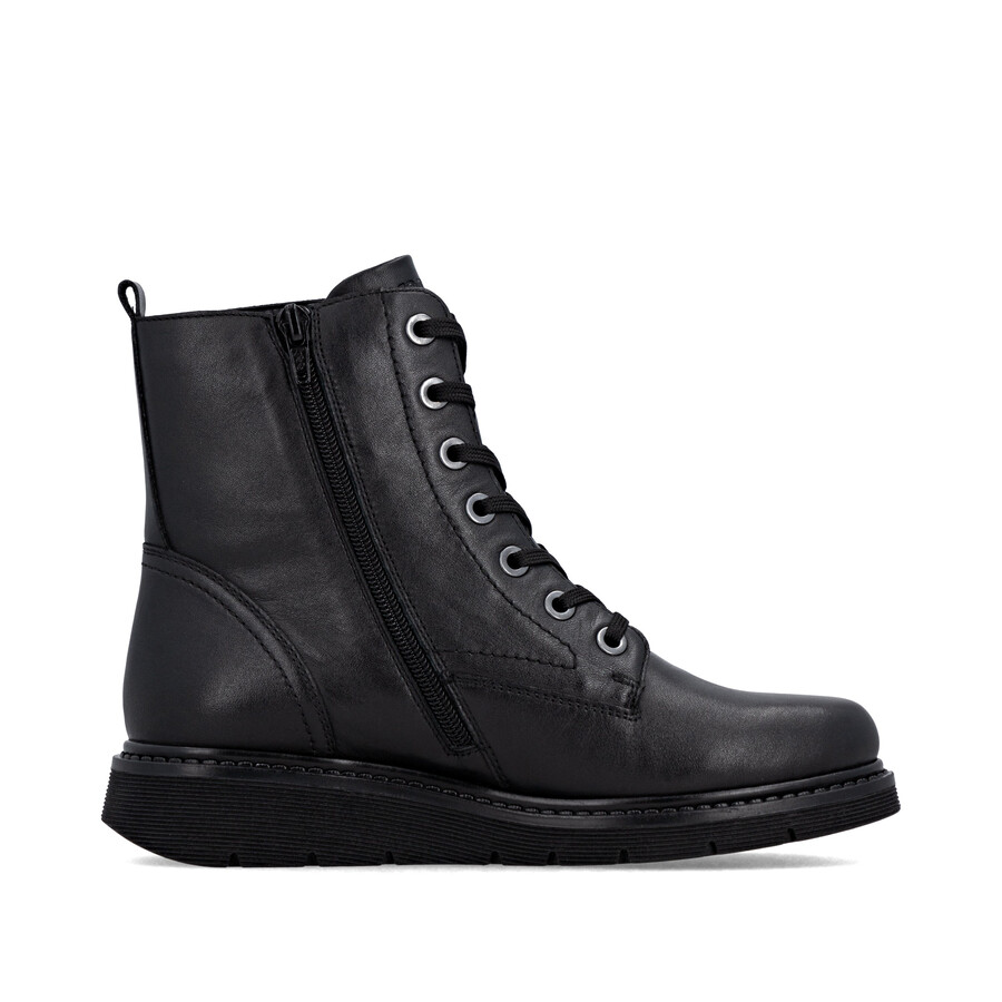 schwarze damen-stiefeletten mit reißverschluss remonte d3979-00