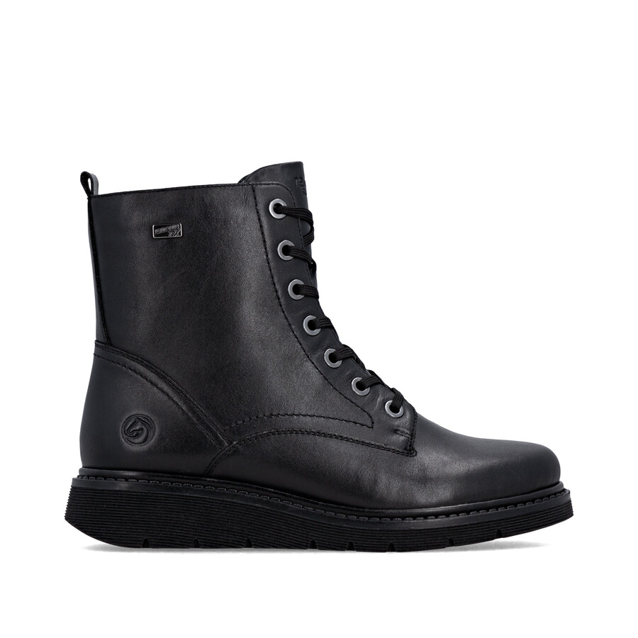 schwarze damen-stiefeletten mit reißverschluss remonte d3979-00