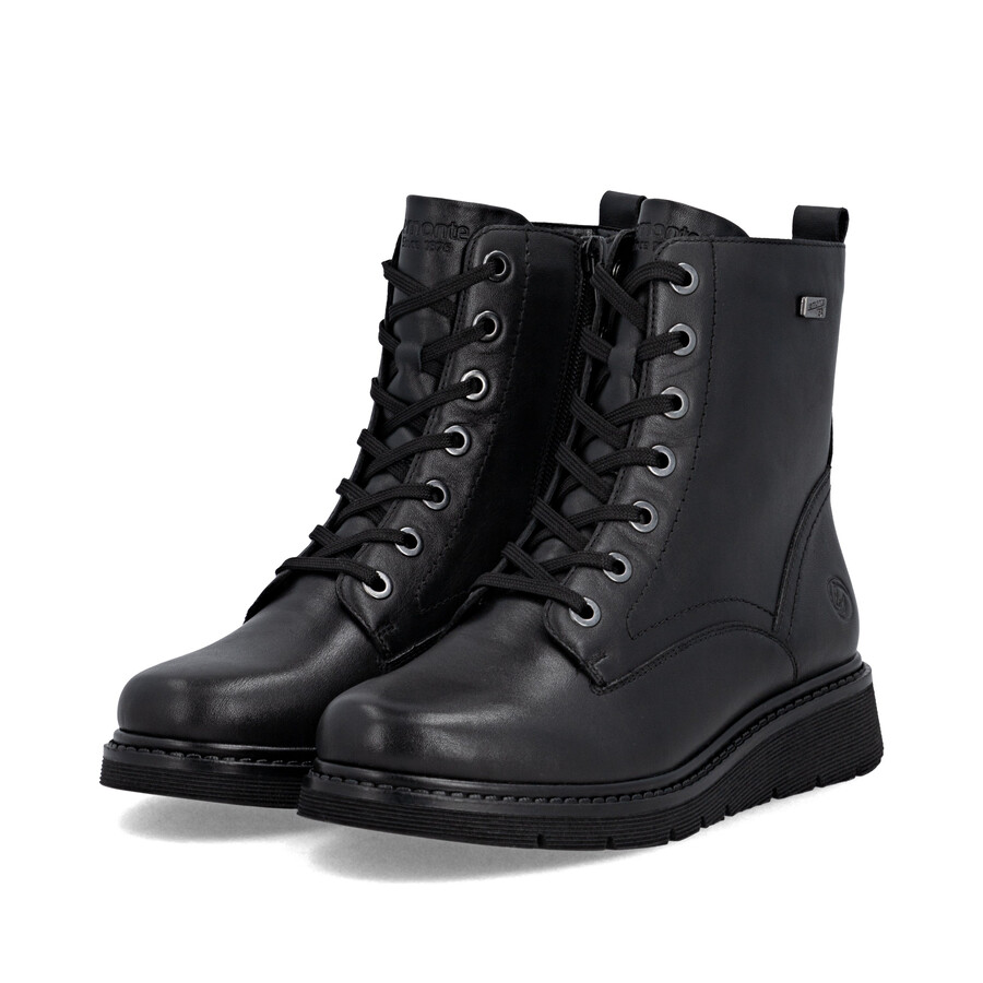 schwarze damen-stiefeletten mit reißverschluss remonte d3979-00