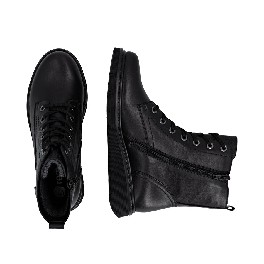 schwarze damen-stiefeletten mit reißverschluss remonte d3979-00