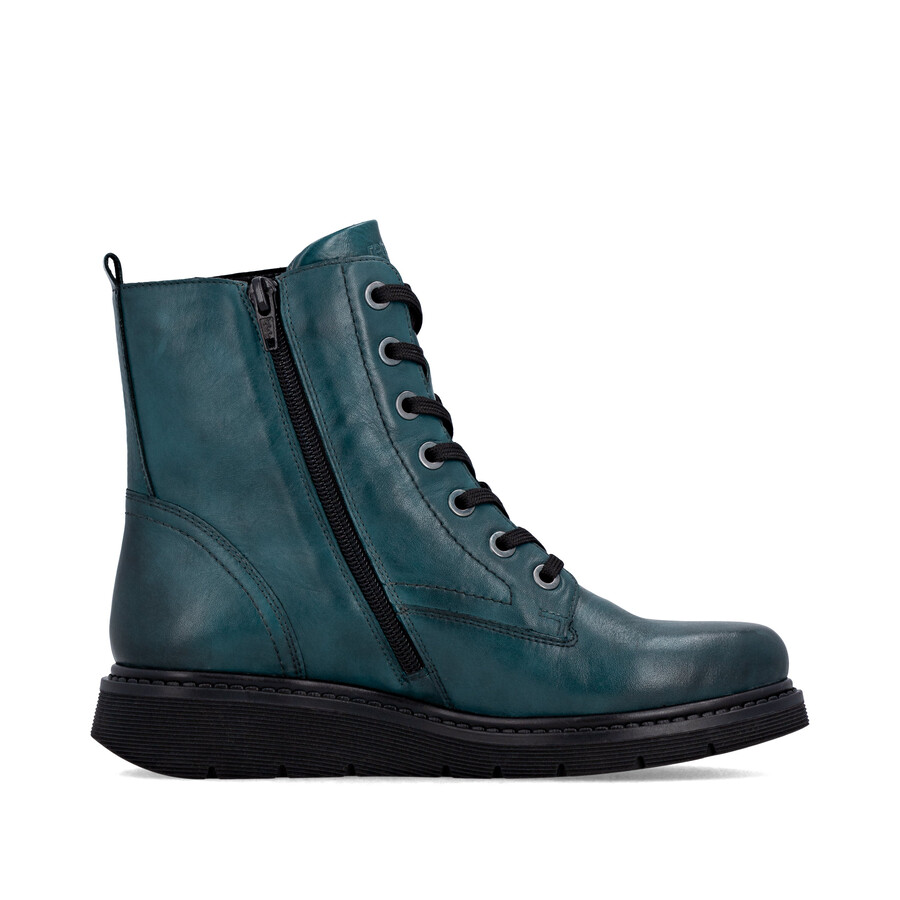 blaue damen-stiefeletten mit reißverschluss remonte d3979-12