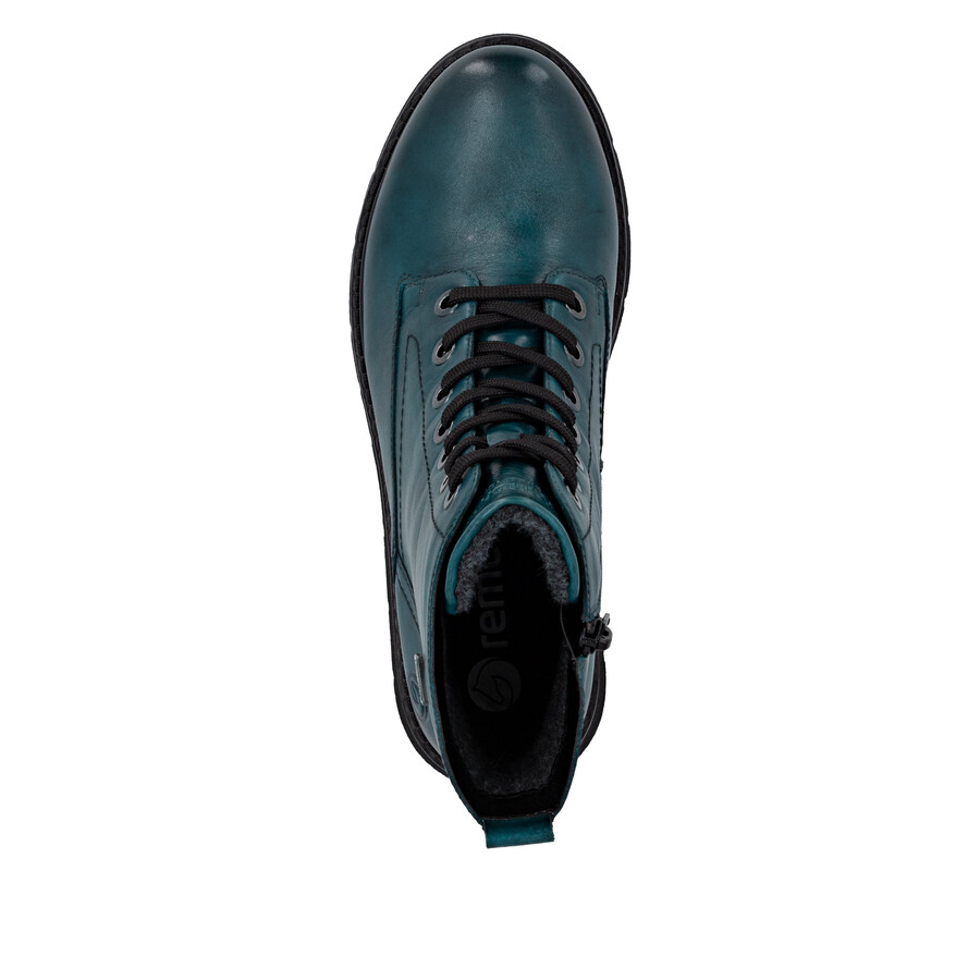 blaue damen-stiefeletten mit reißverschluss remonte d3979-12