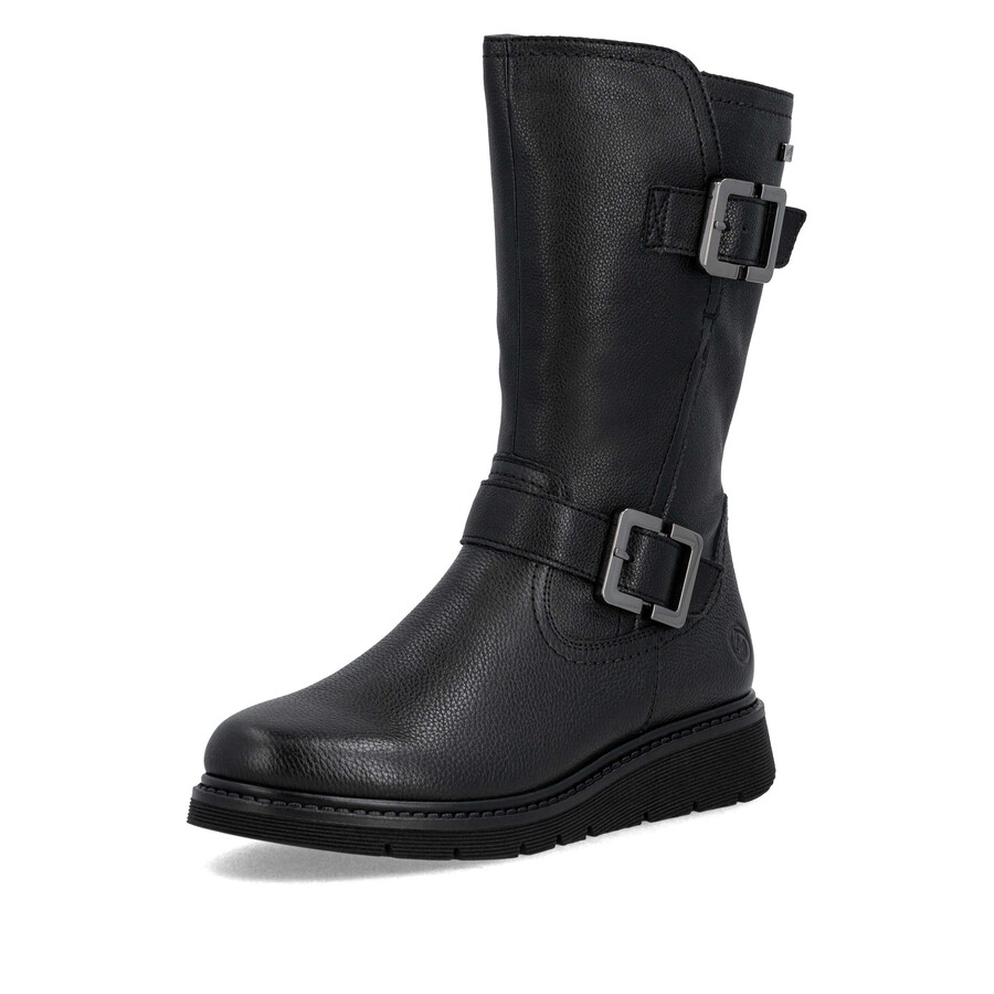 schwarze damenstiefel mit reißverschluss remonte d3980-00