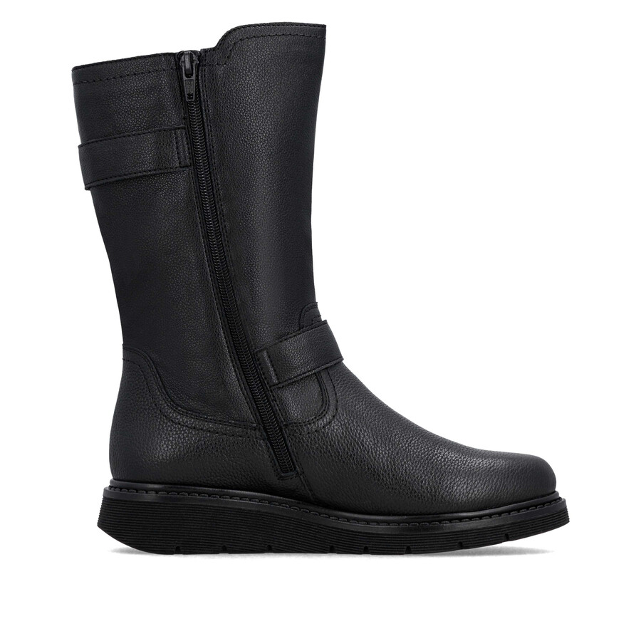 schwarze damenstiefel mit reißverschluss remonte d3980-00