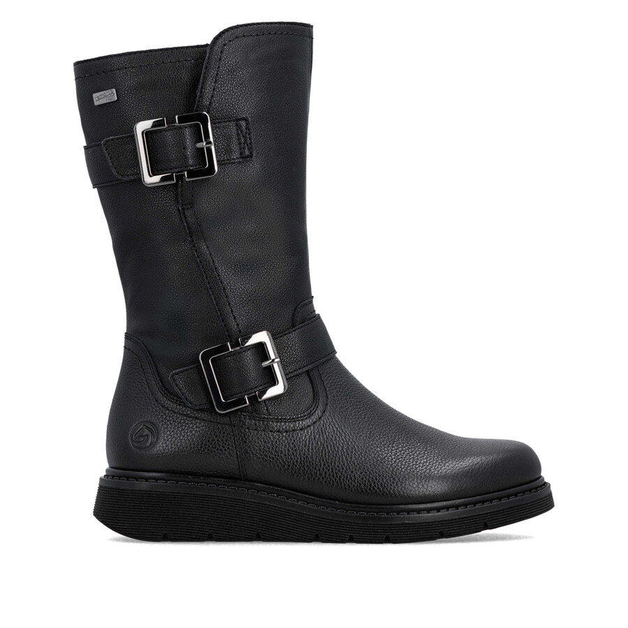 schwarze damenstiefel mit reißverschluss remonte d3980-00