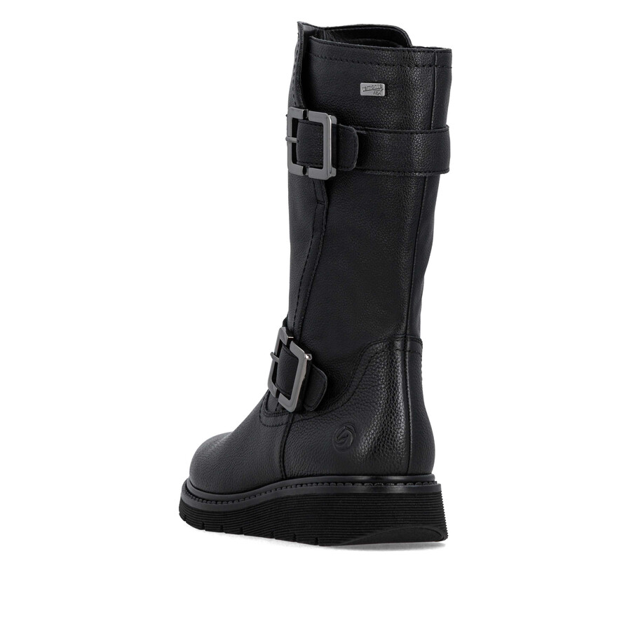 schwarze damenstiefel mit reißverschluss remonte d3980-00
