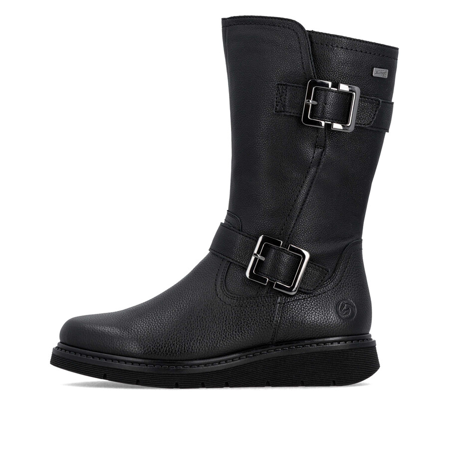 schwarze damenstiefel mit reißverschluss remonte d3980-00
