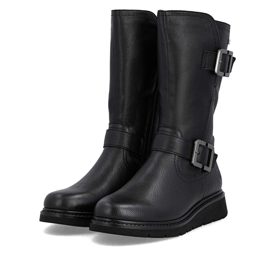 schwarze damenstiefel mit reißverschluss remonte d3980-00