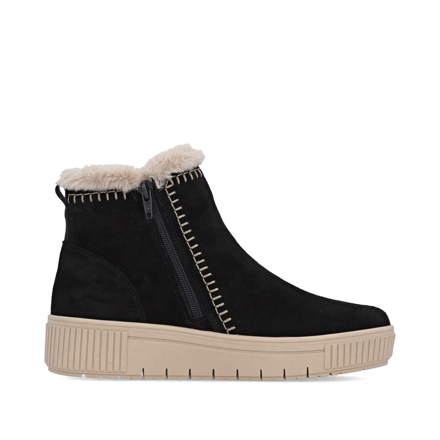 schwarze damen-stiefeletten mit reißverschluss remonte d3b70-03