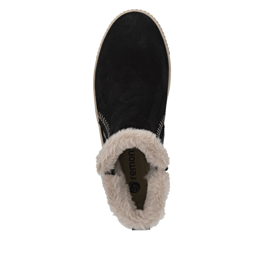 schwarze damen-stiefeletten mit reißverschluss remonte d3b70-03