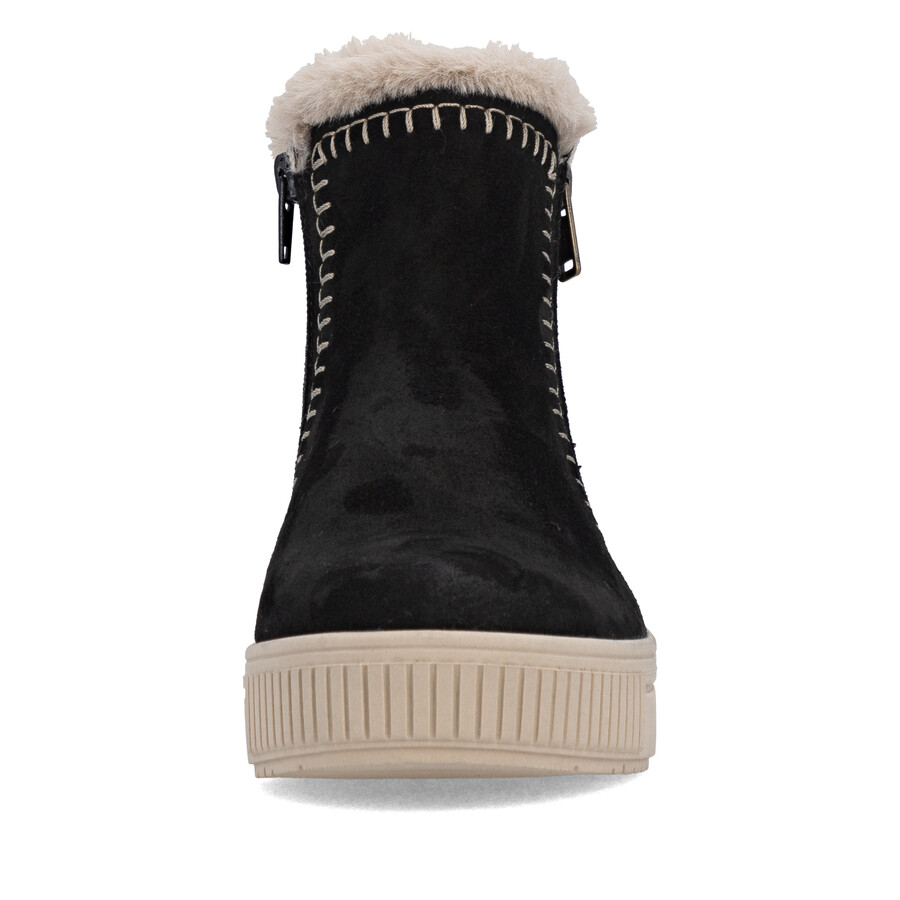 schwarze damen-stiefeletten mit reißverschluss remonte d3b70-03