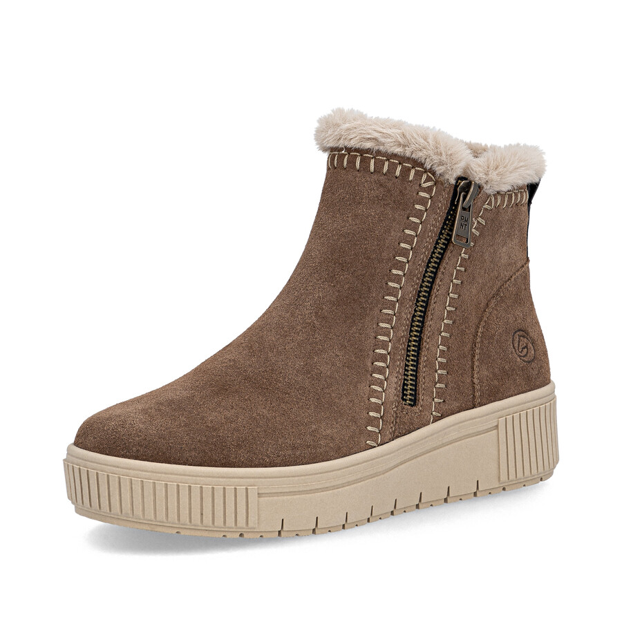 braune damenstiefel mit reißverschluss remonte d3b70-20
