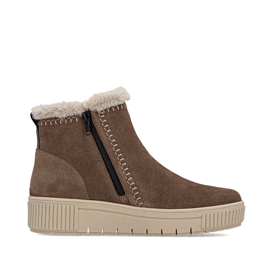 braune damenstiefel mit reißverschluss remonte d3b70-20