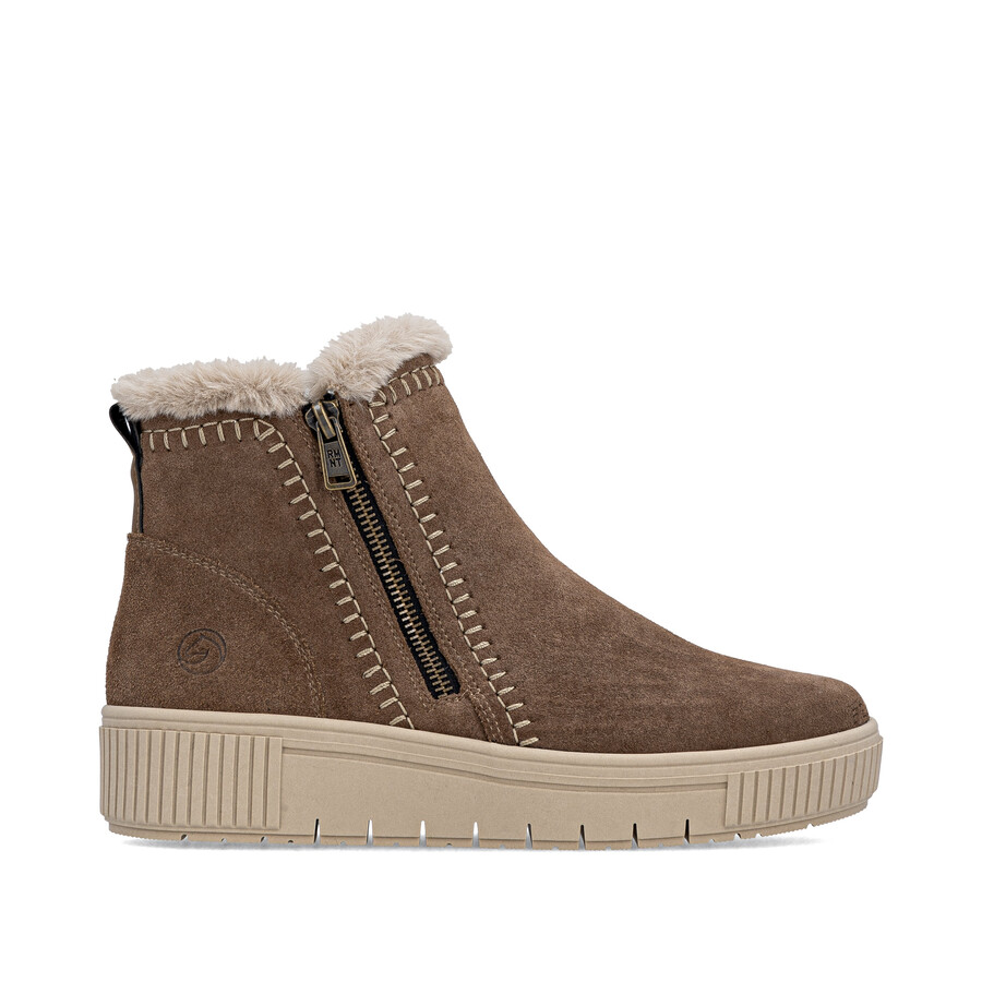 braune damenstiefel mit reißverschluss remonte d3b70-20