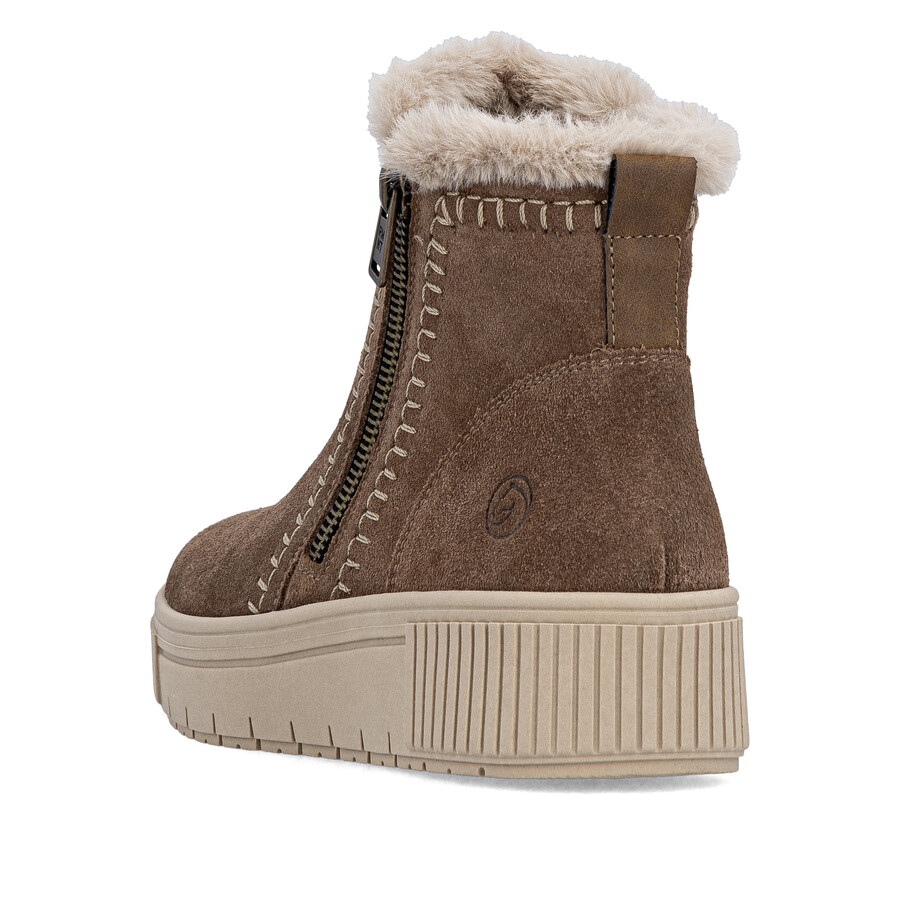 braune damenstiefel mit reißverschluss remonte d3b70-20