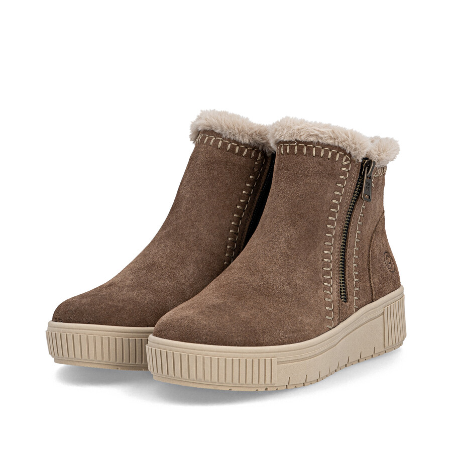 braune damenstiefel mit reißverschluss remonte d3b70-20