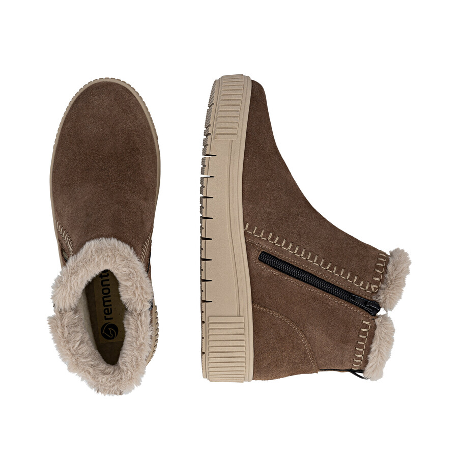 braune damenstiefel mit reißverschluss remonte d3b70-20