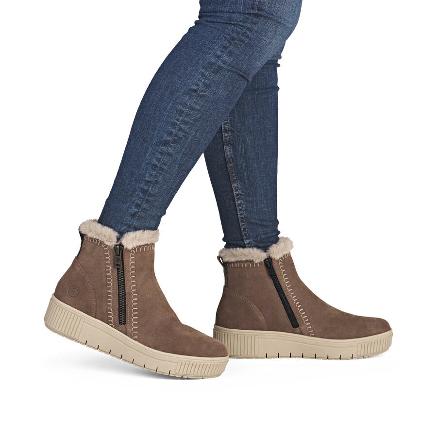 braune damenstiefel mit reißverschluss remonte d3b70-20