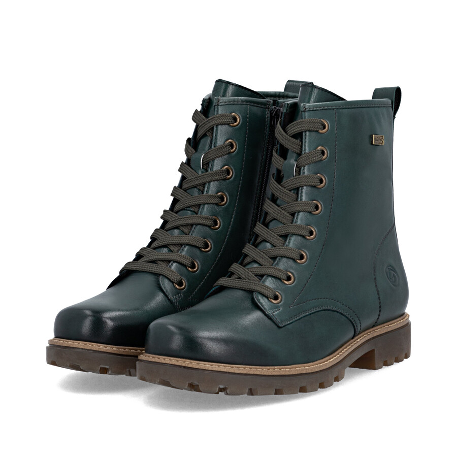 grüne damen-stiefel mit reißverschluss remonte d3c70-54