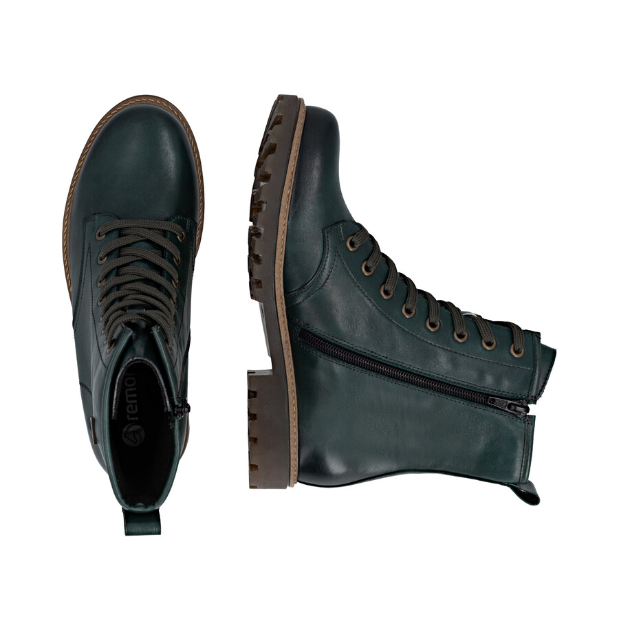 grüne damen-stiefel mit reißverschluss remonte d3c70-54