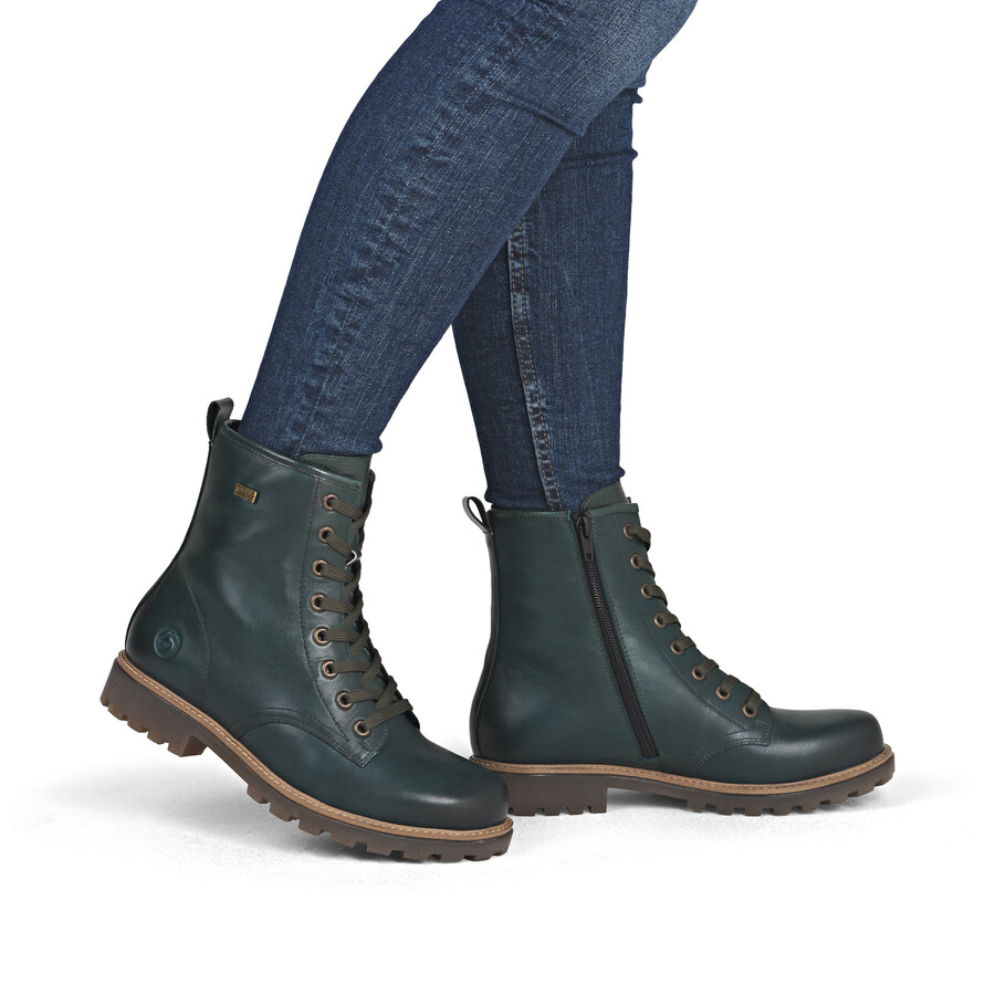 grüne damen-stiefel mit reißverschluss remonte d3c70-54
