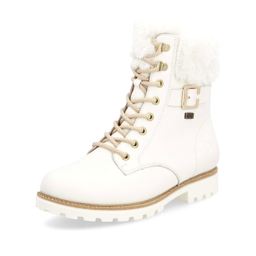 weiße damen-stiefeletten mit reißverschluss remonte d8481-80